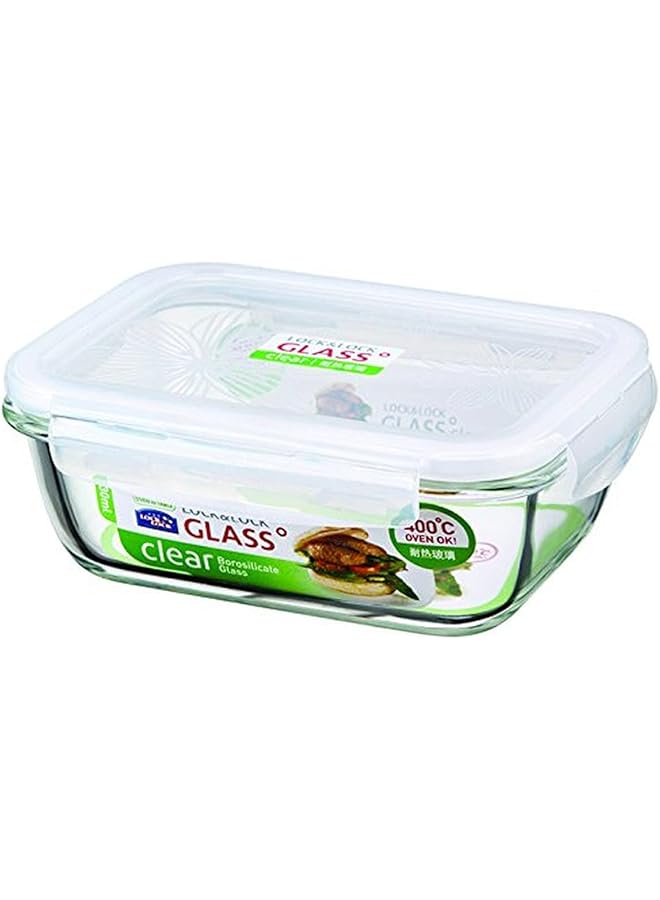 لوك اند لوك زجاج، 3.1 كوب، زجاج بوروسيليكات، آمن للاستخدام في الفرن، خالٍ من مادة BPA، محكم الإغلاق بنسبة 100%، وعاء تخزين طعام مستطيل الشكل مع غطاء - Image 1