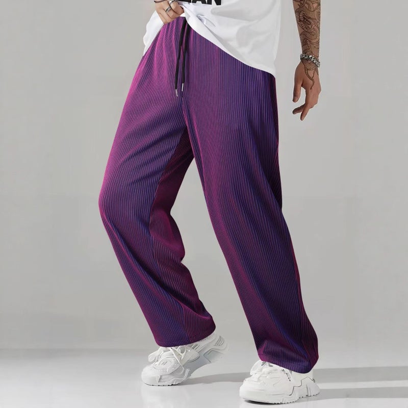 Ins Style Sports Casual Versatile Tube Pants Autumn Winter Spring Cationic Short-Sleeved Striped Drapey Loose Wide-Leg - Image 1