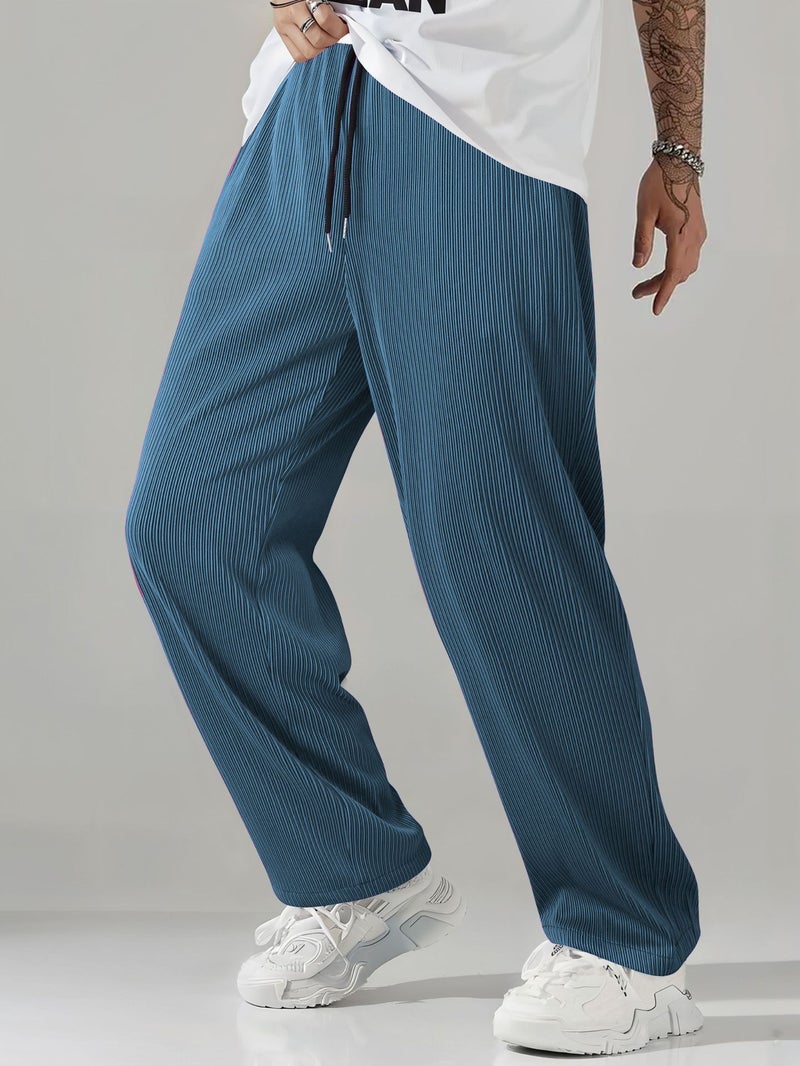 Ins Style Sports Casual Versatile Tube Pants Autumn Winter Spring Cationic Short-Sleeved Striped Drapey Loose Wide-Leg - Image 5