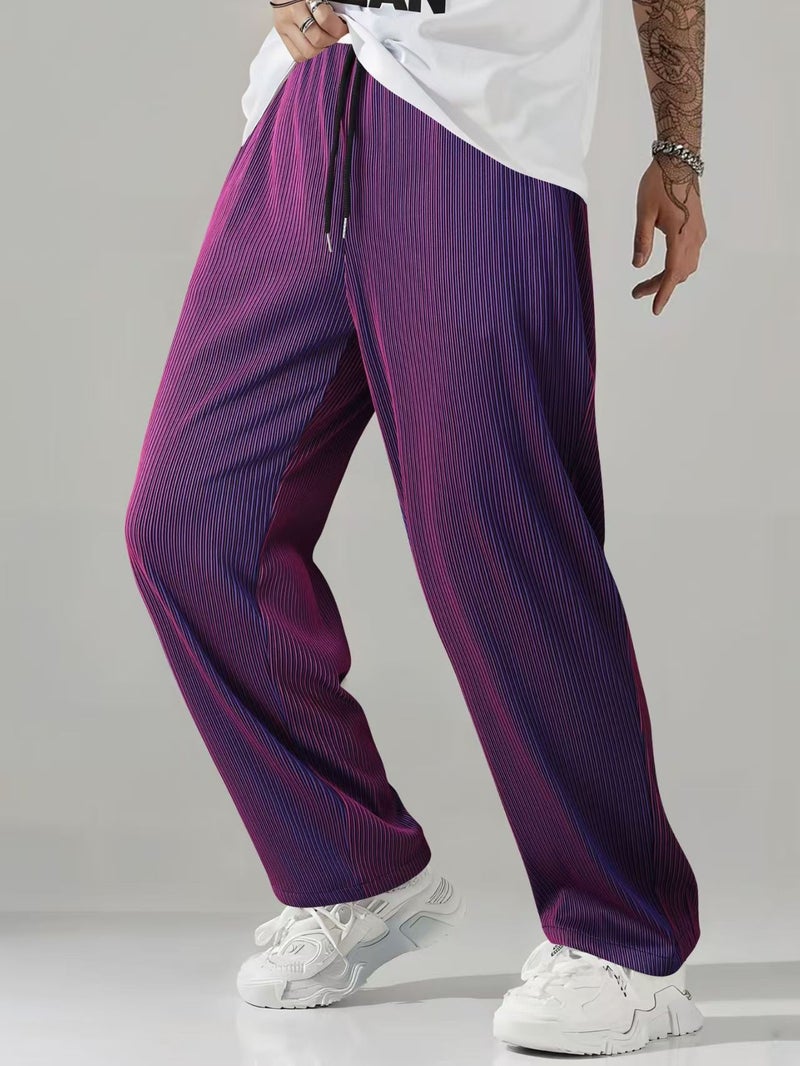 Ins Style Sports Casual Versatile Tube Pants Autumn Winter Spring Cationic Short-Sleeved Striped Drapey Loose Wide-Leg - Image 4