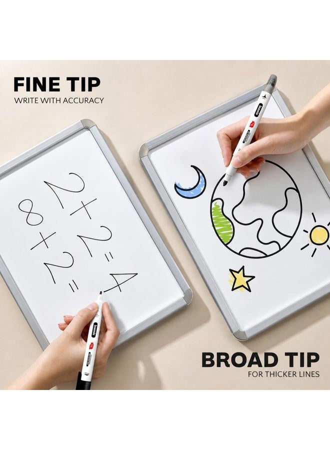 Inamio Dry Erase Markers for Whiteboard - Dual Tip, Medium and Fine Point - Ultra Fine Tip Dry Erase Markers, Perfect for Home, School or Office - Low Odor, 12 Set Assorted Colors - Image 4