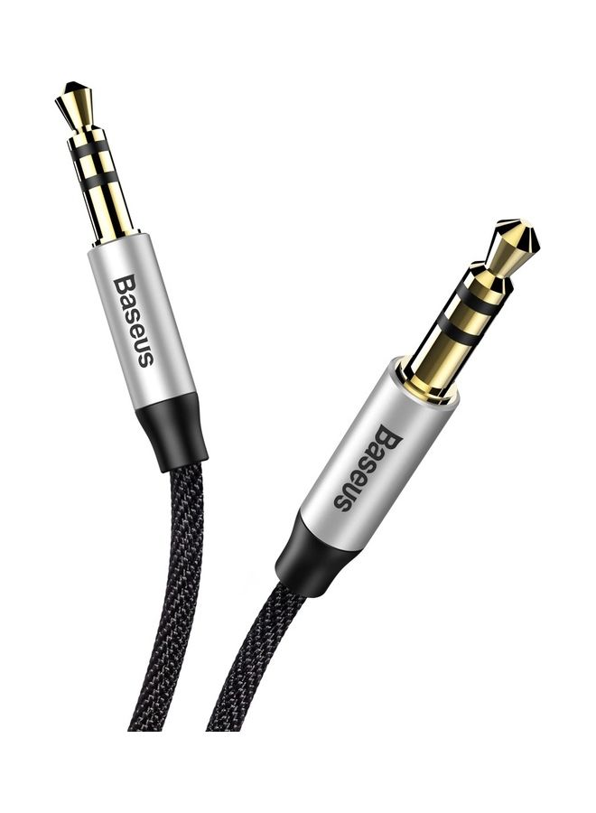 Baseus 3.5mm Audio Cable Aux Braided To Male Stereo Auxiliary Jack Compatible For Phone Tablets Car Home Stereos Headphones Speaker 1.5 Meter Black/Silver - Image 4