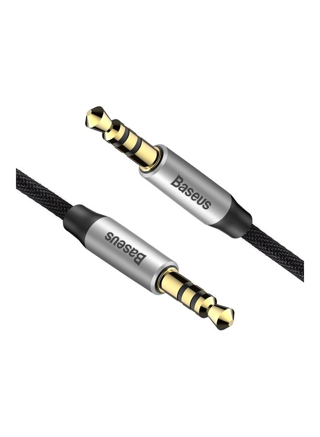 Baseus 3.5mm Audio Cable Aux Braided To Male Stereo Auxiliary Jack Compatible For Phone Tablets Car Home Stereos Headphones Speaker 1.5 Meter Black/Silver - Image 2
