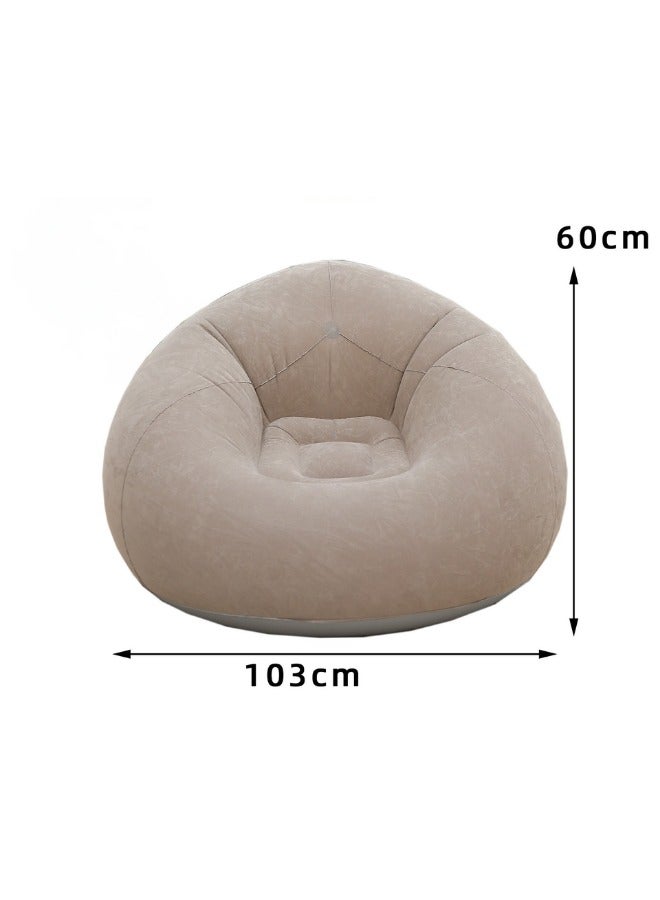 دوغي كرسي قابل للنفخ كيس بدون فول ، أريكة هوائية خارجية قابلة للنفخ كرسي أريكة كسول بدون حشو ، كرسي كيس فول قابل للغسل ، لتنظيم الألعاب القطيفة أو رغوة الذاكرة (رمادي) - Image 2