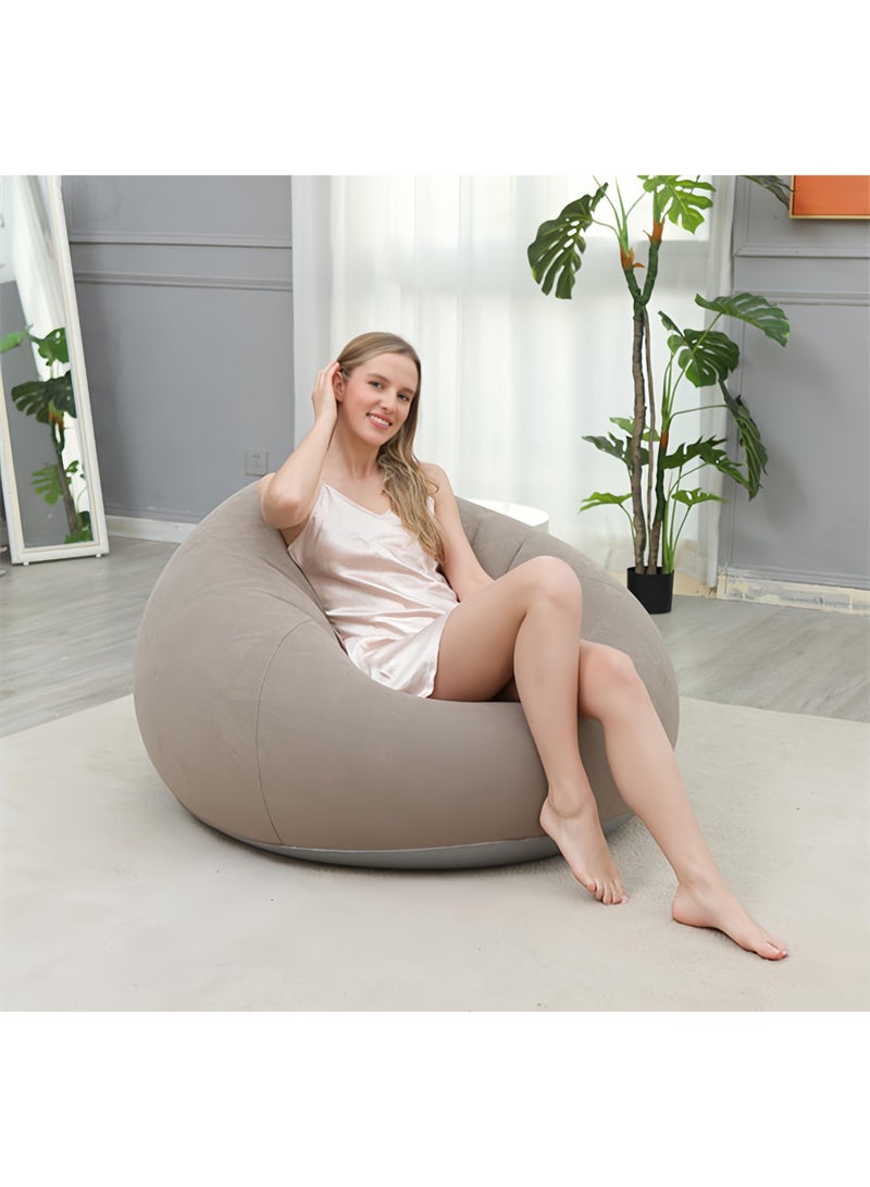 دوغي كرسي قابل للنفخ كيس بدون فول ، أريكة هوائية خارجية قابلة للنفخ كرسي أريكة كسول بدون حشو ، كرسي كيس فول قابل للغسل ، لتنظيم الألعاب القطيفة أو رغوة الذاكرة (رمادي) - Image 3