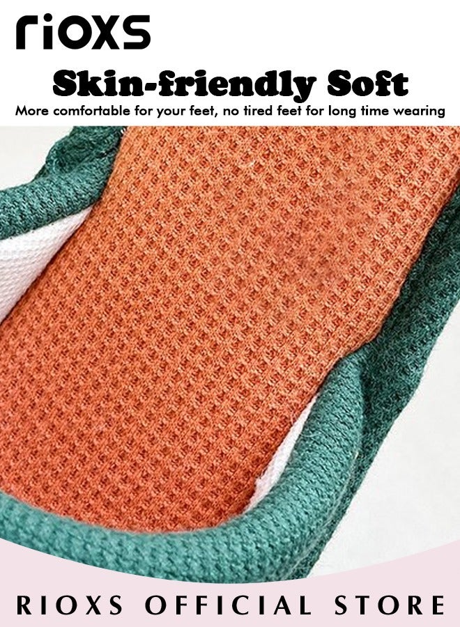 ريوكس نعال منزلية قطنية مفتوحة من الأمام للأطفال، نعال كرتونية للأولاد والبنات على شكل أرنب وجزرة، نعال قطنية مريحة بنعل ناعم، نعال غرفة نوم خفيفة الوزن ومقاومة للانزلاق، نعال منزلية قابلة للغسل، أحذية داخلية مسطحة غير صاخبة - Image 4