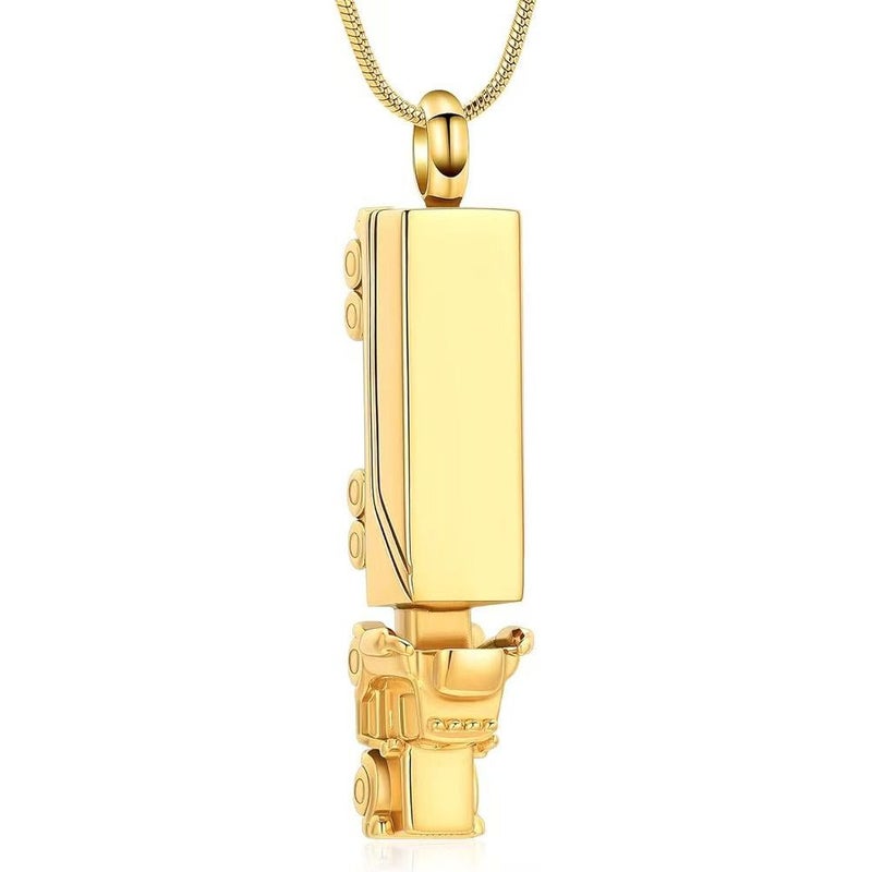 Stainless Steel Train-Shaped Cremation Jewelry Pendant for Pet or Loved One, Memorial Keepsake Necklace