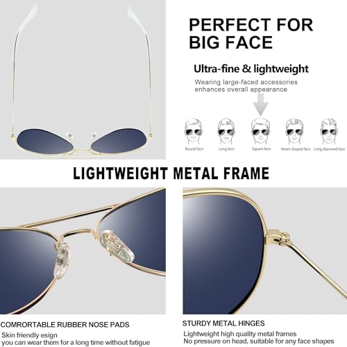 Joopin Polarized Aviation Pink Sunglasses for Women Men, Classic Oversized Military Sun Glasses Reflective Mirrored Lens UV Protection - Image 5