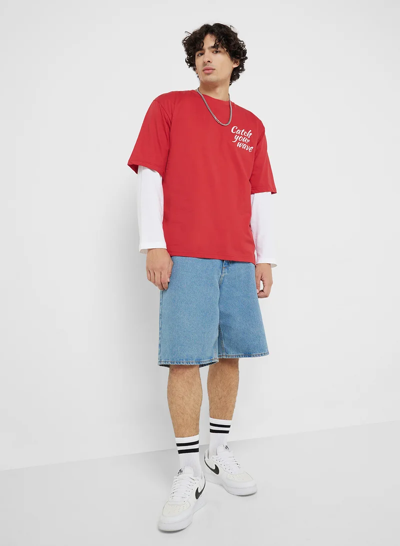 Seventy Five Printed Crew Neck T-Shirt