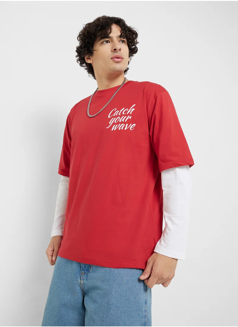 Seventy Five Printed Crew Neck T-Shirt