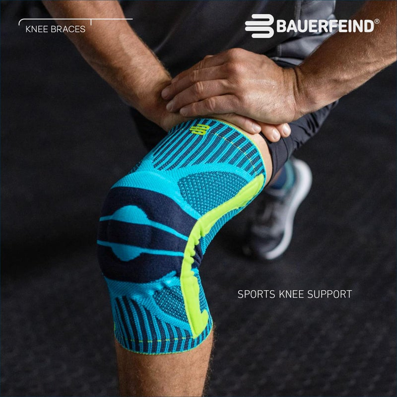 Bauerfeind Sports Knee Support - Knee Brace for Pain Relief and Stabilization - Patellar Knee Pad for Enhanced Support - Targeted Compression - Lightweight & Durable (Black/Blue, S) - Image 4