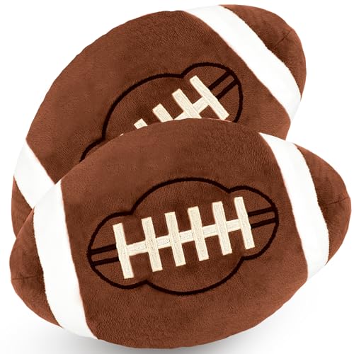 Conagel 2 Pcs 12 Inch Football Plush Pillow Fluffy Stuffed Football Throw Pillows Soft Sports Throw Pillows for Kids Birthday Party Supply Gifts Bedroom Sofa Decor - Image 1