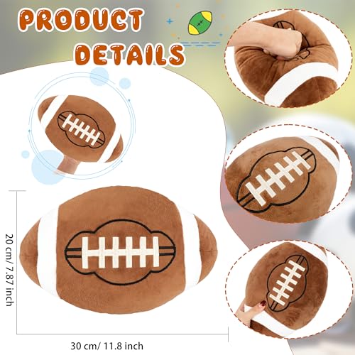 Conagel 2 Pcs 12 Inch Football Plush Pillow Fluffy Stuffed Football Throw Pillows Soft Sports Throw Pillows for Kids Birthday Party Supply Gifts Bedroom Sofa Decor - Image 5
