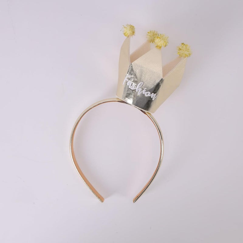 GLITTERS Trendy and Stylish Princess Gold Crown Headband for Kids and Girls - Image 1