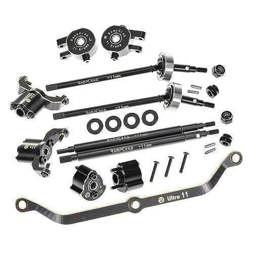 RampCrab Axle widening Upgrade Parts for TRX4M 11mm Wider on Each Side Front Rear Brass Upgrades Parts for TRX4m RC Crawler Car Fit for 118 TRX4M Unlimited Trail Buggy Ultra 11 - Image 1