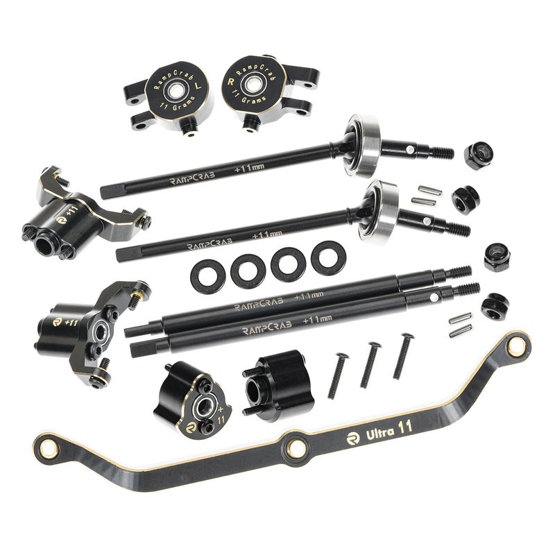 RampCrab Axle widening Upgrade Parts for TRX4M 11mm Wider on Each Side Front Rear Brass Upgrades Parts for TRX4m RC Crawler Car Fit for 118 TRX4M Unlimited Trail Buggy Ultra 11 - Image 2