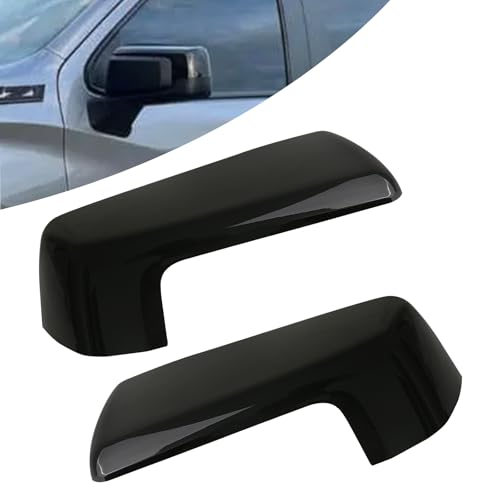 HONFQP Outside Mirror Covers Compatible with Chevy Silverado 1500 2500 3500 20192024 GMC Sierra 1500 2500 3500 20192024 Accessories Parts Replaces 84732185 84732186 Left Right Gloss Black 1 Pair - Image 1