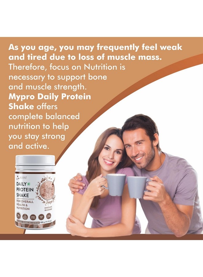 MYPRO SPORT NUTRITION Daily Protein Shake 118 Kcal Calories, 25 Vitamin -Serving -40- For Men & Women Chocolate Milk Shake Flavor For 400Gm  - Image 4
