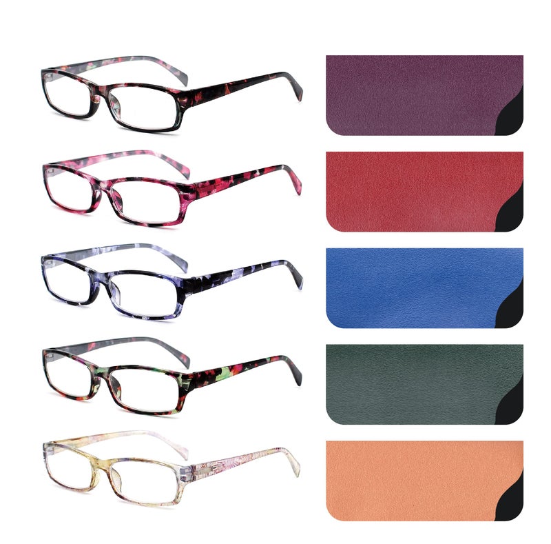 Yogo Vision Reading Glasses 5 Pairs Fashion Ladies Quality Designed Spring Hinge Readers for Women Pouches Included +3.5 - Image 5