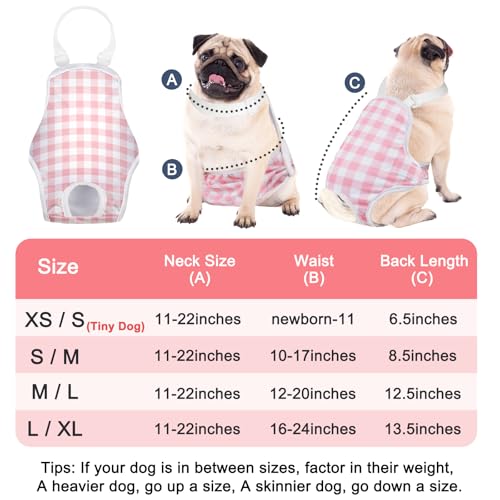 MICOOYO Dog Diaper Onesie Sanitary Pantie with Adjustable Suspender Washable Dog Period Panties Doggie Diapers Pet Underwear Female Dogs Diapers for Heat (Striped, XS/S) - Image 4