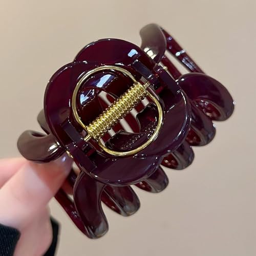 Melodio Red Hair Claw Clips for Women & Girls | Vintage Style Non-Slip Hair Clips for Thick Hair | Strong Hold Plastic Hair Barrettes | Fashion Hair Accessories - Image 4
