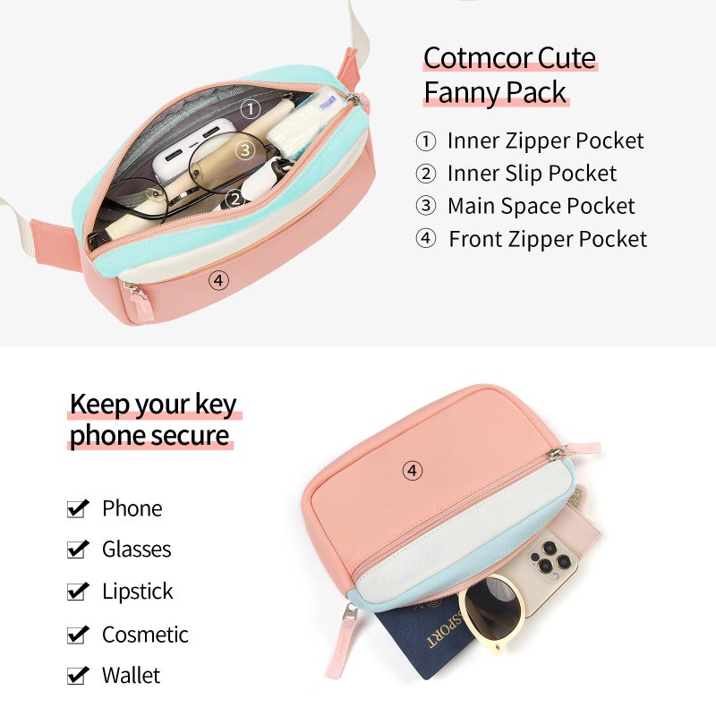 cotmcor Christmas Gifts for Teens Girls Kids Grandkids Daughter, Birthday Gifts for 5 6 7 8 9 10 11 12 Year Old Girl, Fanny Pack Crossbody Bag Purse Belt Bags Cute Valentines Day Teen Girl Gifts Trendy Stuff - Image 3