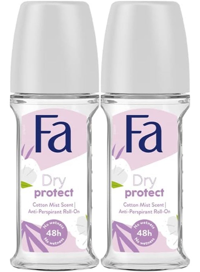 Fa فا رول أون دراي بروتكت 50 مل، عبوة من 2