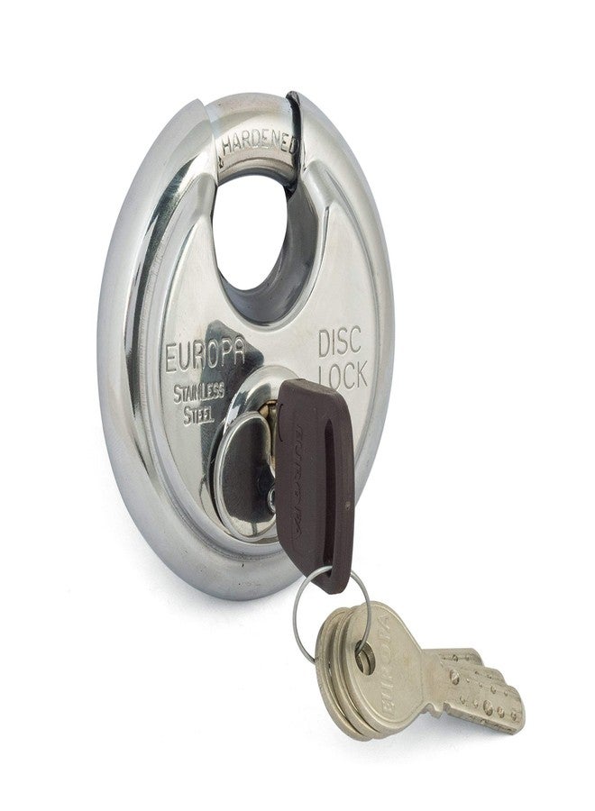 Europa Stainless Steel Disc Padlock Twin Pack (P370SSTW) | Heavy Duty Anti-Cut Security Locks with Keys | Durable Corrosion-Resistant Lock for Gates, Shutters, Lockers, Storage & Outdoor Use - Image 2
