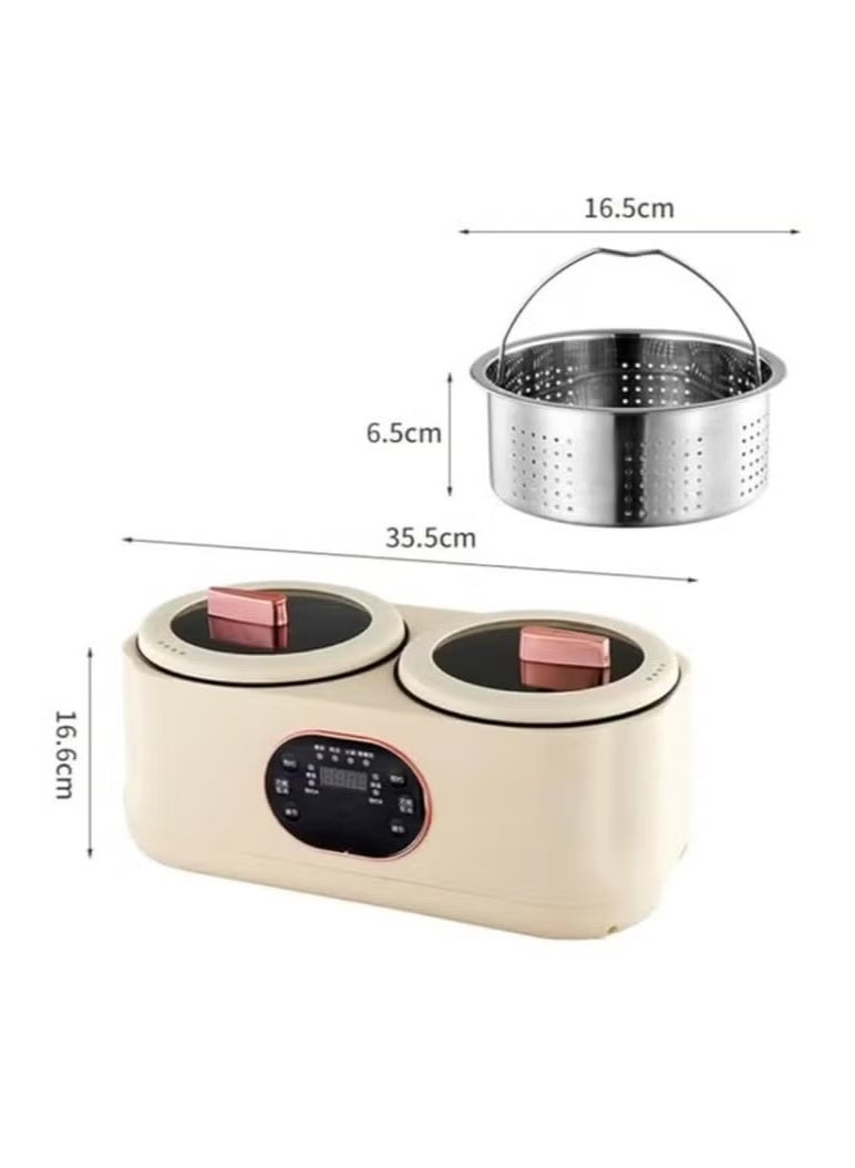 دينكس وعاء طهي مزدوج 2 في 1، وعاء ساخن كهربائي متعدد الوظائف مع بطانة مزدوجة وشاشة رقمية - Image 1
