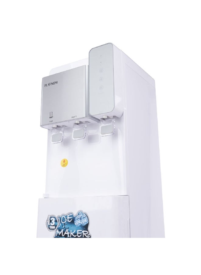 بلاتينيوم WD 3000 I موزع مياه 85 واط مع صانع ثلج وقفل أمان أبيض وفضي 35.5 × 39 × 111.06 سم  - Image 4