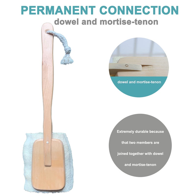 Mr.Cui'shop Natural Exfoliating Loofah luffa loofa Bath Brush On a Stick - with Long Wooden Handle Back Brush for Men & Women - Shower Sponge Body Back Scrubber Pack of 1 - Image 5