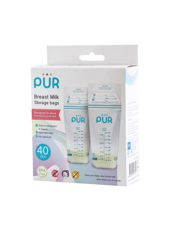 Pur Plastic Breast Milk Zipper Storage Bags- 50 Bags, Clear - Image 3