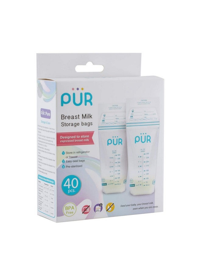 Pur Plastic Breast Milk Zipper Storage Bags- 50 Bags, Clear - Image 2