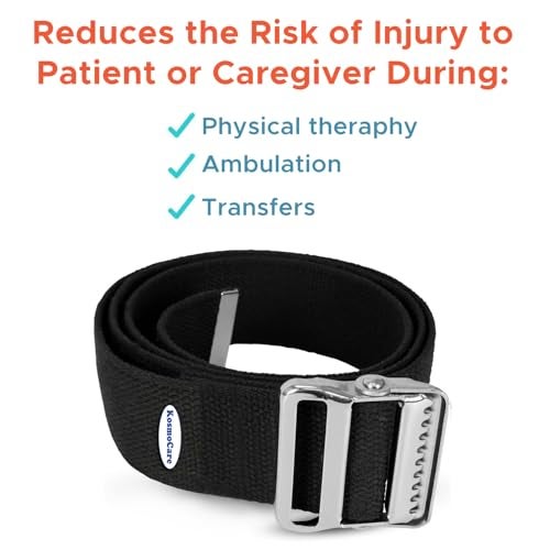 KosmoCare Gait Belt | Transfer Assist with Quick Release Metal Buckle | Medical Safety Strap for Elderly, Disabled & Therapists | 60 Inch Adjustable | Load Capacity 150 kg | Black - Image 3