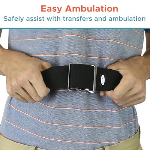 KosmoCare Gait Belt | Transfer Assist with Quick Release Metal Buckle | Medical Safety Strap for Elderly, Disabled & Therapists | 60 Inch Adjustable | Load Capacity 150 kg | Black - Image 4