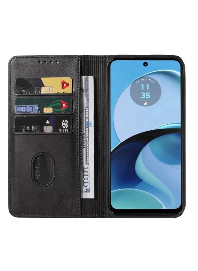 اس-توب جراب هاتف موتورولا موتو جي 14 بغطاء مغناطيسي من الجلد - Image 3