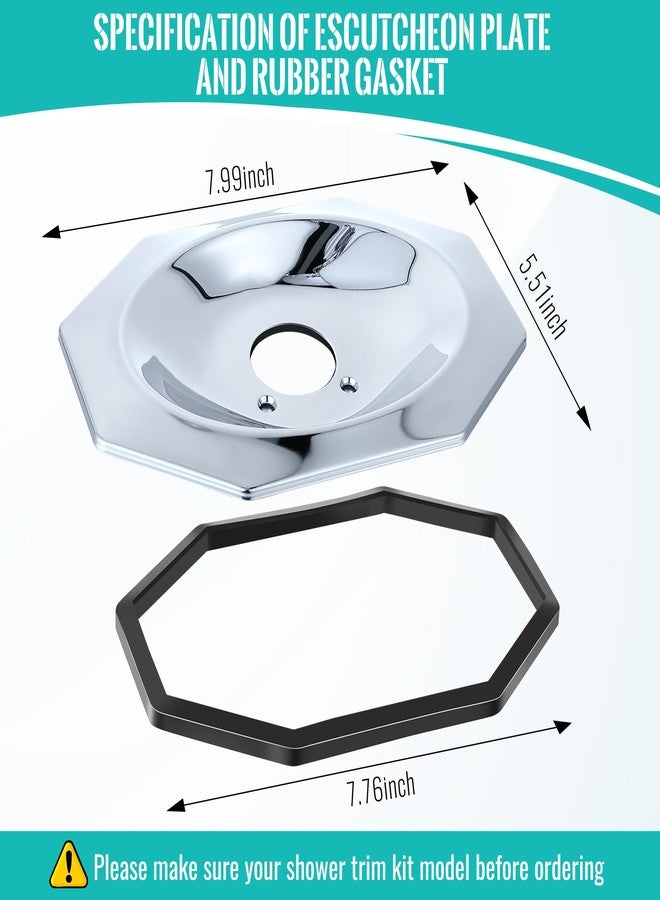 Dreyoo طقم زينة أفانتي من دريو متوافق مع برايس/فيستر، مناسب لصنبور حوض الاستحمام والدش، أجزاء صمام الدش بالدفع والسحب مع خرطوشة، وغطاء، ومسامير، وكم، ومقبض، وحشية (كروم) - Image 3