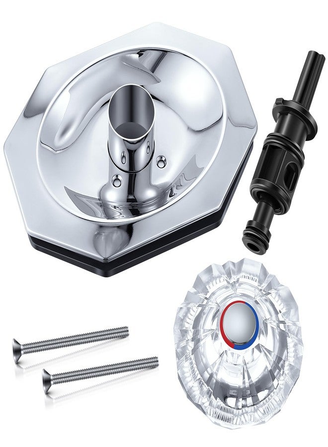 Dreyoo طقم زينة أفانتي من دريو متوافق مع برايس/فيستر، مناسب لصنبور حوض الاستحمام والدش، أجزاء صمام الدش بالدفع والسحب مع خرطوشة، وغطاء، ومسامير، وكم، ومقبض، وحشية (كروم) - Image 1