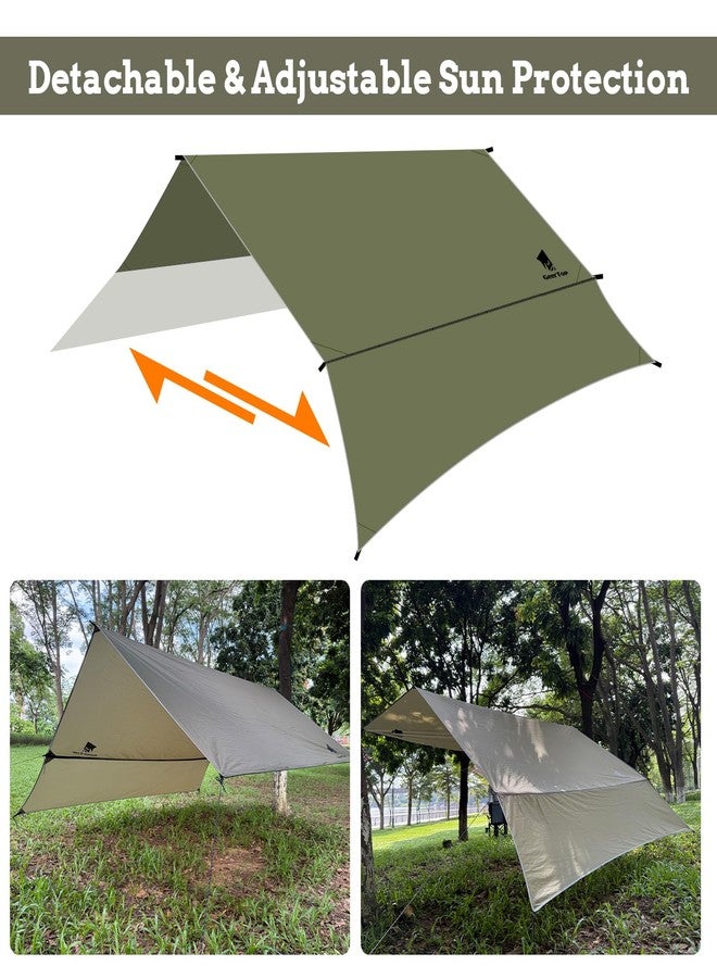 GEERTOP Waterproof Hammock Tarp Ultralight Backpacking Shelter with Detachable Side Wall - Outdoor Camping Survival Sun Shade Awning - Image 4