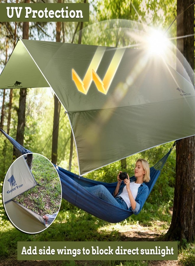 GEERTOP Waterproof Hammock Tarp Ultralight Backpacking Shelter with Detachable Side Wall - Outdoor Camping Survival Sun Shade Awning - Image 2
