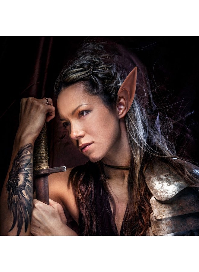 FRESHME 2 Pairs Brown Elf Ears - Short And Long Fairy Ears Set Silicone Vampire Ears Anime Pixie Elven Ear Brown Skin For Women Cosplay Christmas Halloween Renaissance Masqerade Costume Accessories - Image 4