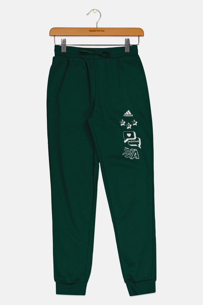 Adidas Kids Girl Sportswear Fit Outdoor Sweatpants, Green  - Image 1