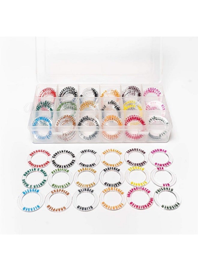 T-Trees DND Condition Markers Rings 90 PCS Status Effect Markers in 18 Conditions & Colors RPG Tabletop Gaming Great DM Tool for Dungeons & Dragons, Pathfinder and RPG Miniatures  - Image 1
