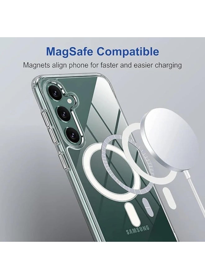 AKSESORY Samsung Galaxy S25 Series Magnetic Crystal Clear Case 6.7 inch - Slim Transparent Cover, Anti Yellowing, Shockproof Soft Touch Shell, Lightweight Durable Ultra Thin Armor (6.7 inch, Galaxy S25 Plus) - Image 2