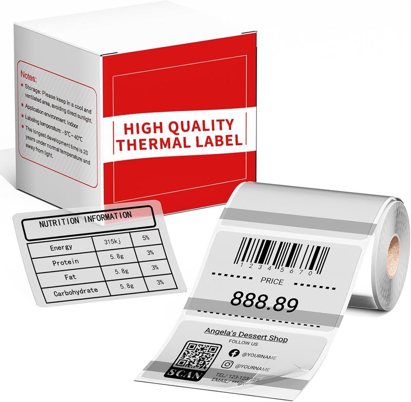 Memoking Thermal Labels - Transparent M110 Thermal Label Paper for M110 M220 M120 M200 Label Printer, (40mmx30mm) Thermal Sticker Labels Compatible with Phomemo M110 Labels, 230PCS/Roll - Image 1