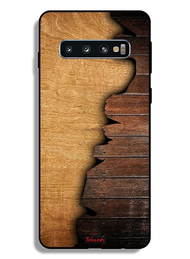 Tolwak Samsung Galaxy S10 Plus Protective Case Cover Vintage Wood Pattern - Image 2
