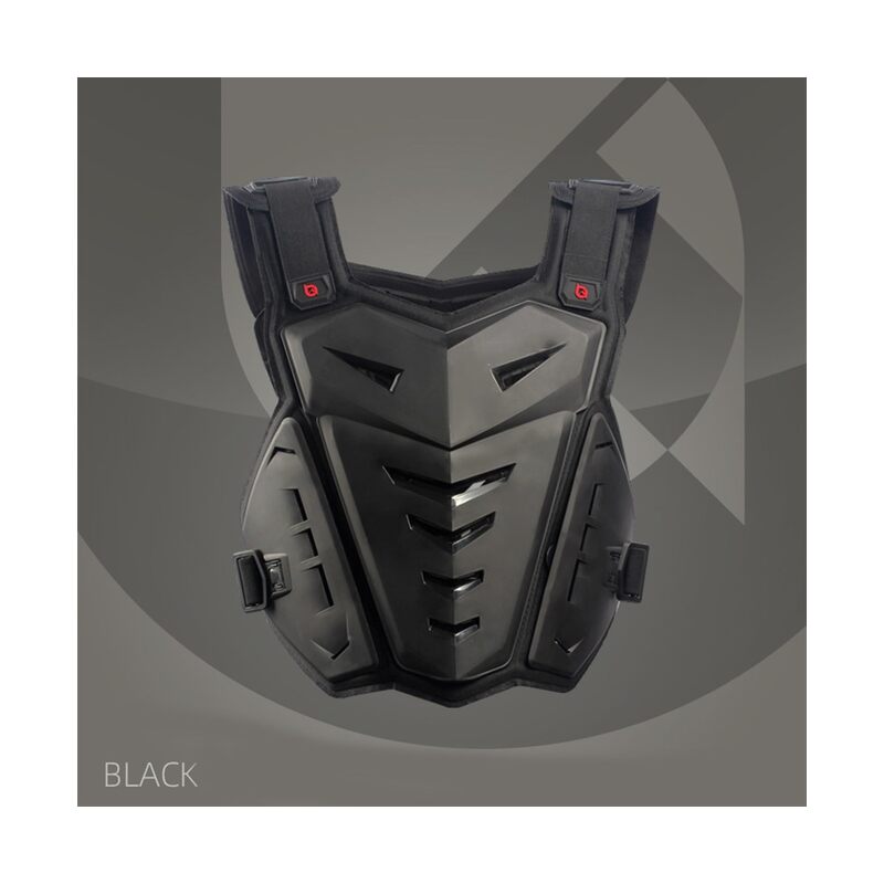 درع صدر مطور، سترة حماية للجسم للدراجات النارية، واقي صدر للبالغين والشباب، سترة واقية للركوب، واقي ظهر للدراجات النارية (أسود) - Image 2