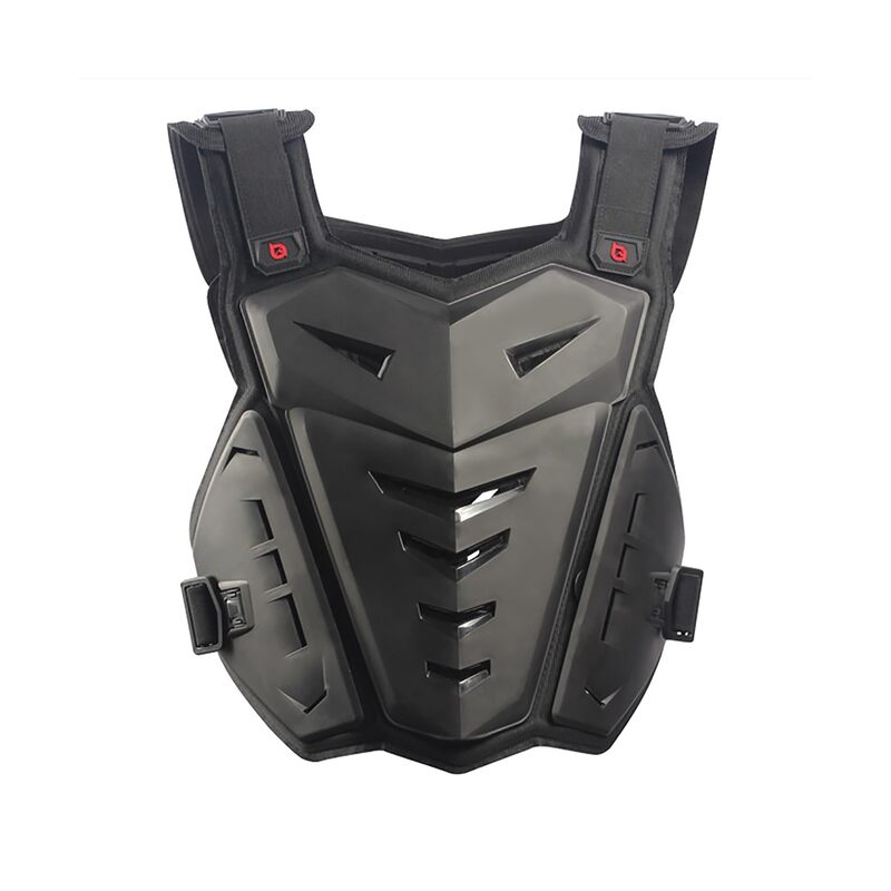 درع صدر مطور، سترة حماية للجسم للدراجات النارية، واقي صدر للبالغين والشباب، سترة واقية للركوب، واقي ظهر للدراجات النارية (أسود) - Image 1