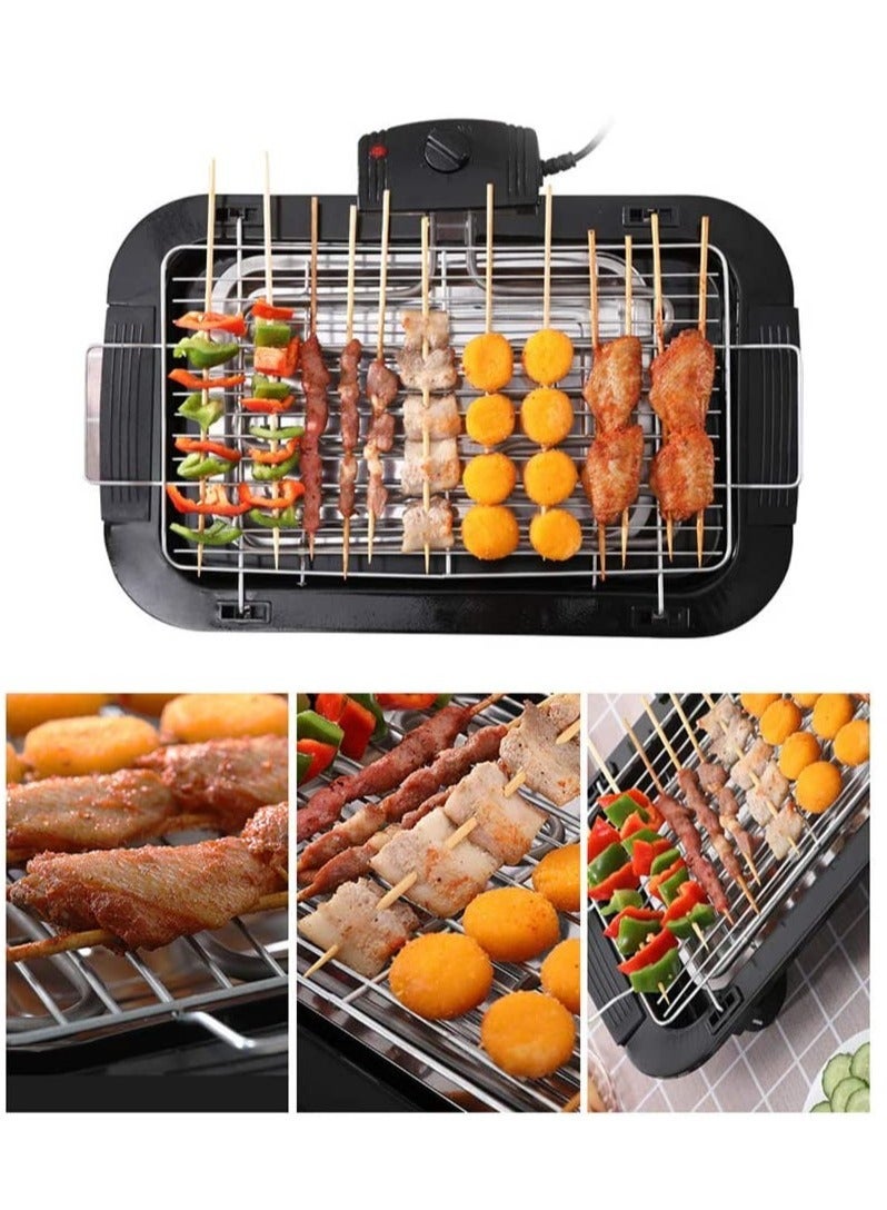 Smokeless Indoor/Outdoor Electric Grill Portable Tabletop Grill Kitchen BBQ Grills Adjustable Temperature Control,Removable Water Filled Drip Tray,2000W,Black（EU Plug） - Image 2