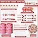 Landical Strawberry Party Favors Pendant Keychain Silicone Ring Bracelet Bubble Sticker Party Tags Gift Bag Stamper for Baby Shower Kid Girls Berry Birthday Supplies194 PcsCute Strawberry - Image 4
